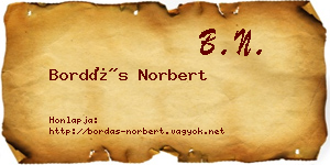 Bordás Norbert névjegykártya