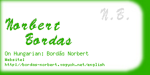 norbert bordas business card